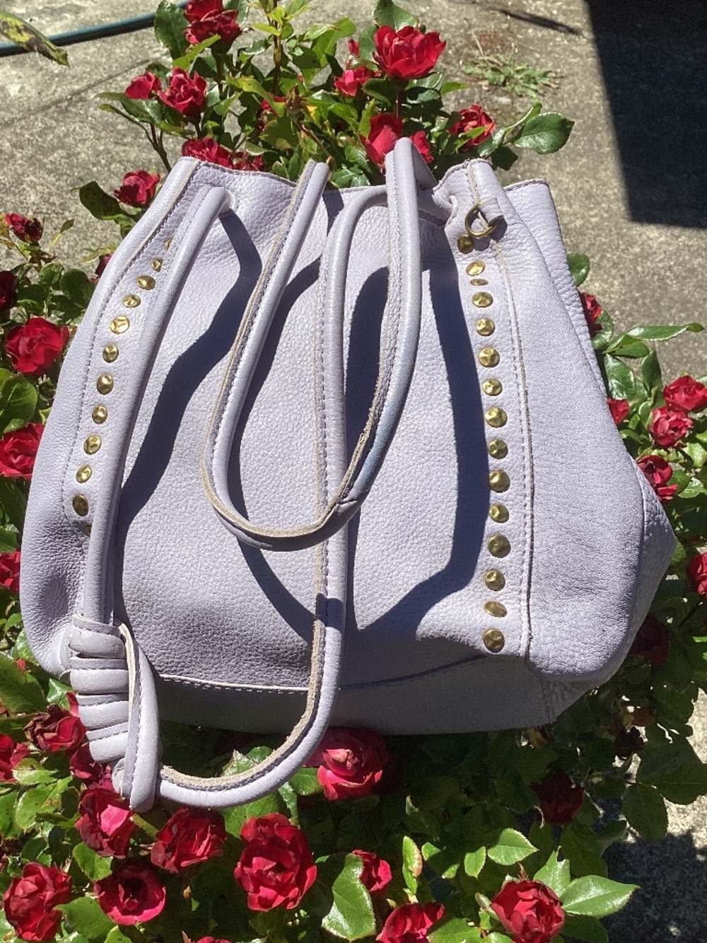 Beautiful The Sak Collective Lavender Pebbled Leather Drawstring Bucket Bag🦋